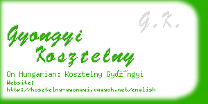 gyongyi kosztelny business card